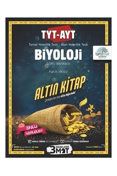 Tammat Yayıncılık TYT AYT Biyoloji Altın Kitap Tamamı Video Çözümlü Soru Bank...