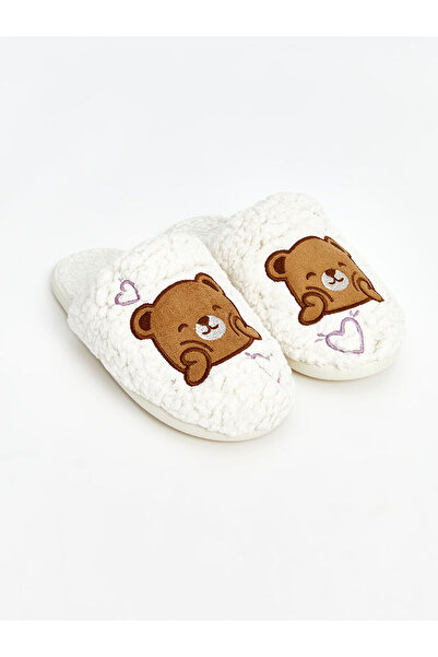 LC Waikiki Lw - Teddy Bear Embroidered Women's House Slippers