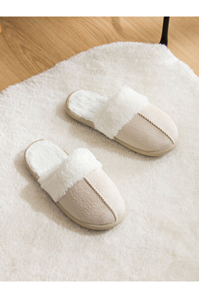 LC Waikiki LCW STEPS Kahverengi Pelüş Kadın Ev Terliği