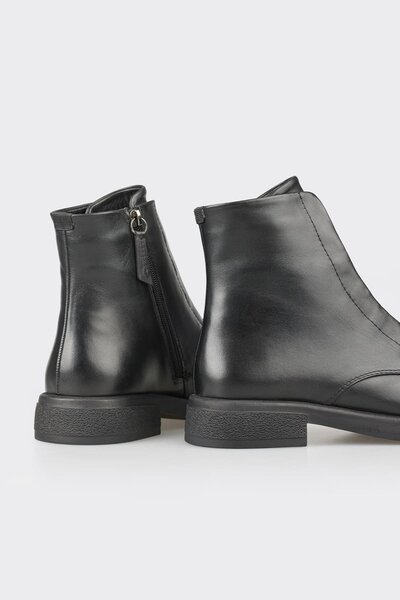 Elle Shoes Siyah Deri Kadın Günlük Düz Bot