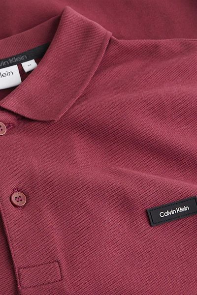 Calvin Klein Men's Brand Logo Polo Collar Organic Cotton Purple Polo Neck T-Shirt K10K 111196 -Vai