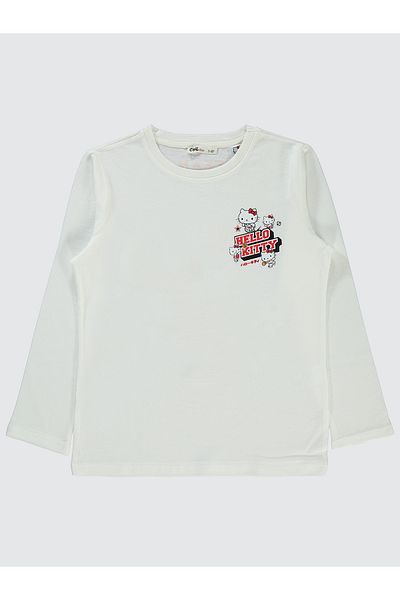 Hello Kitty 6-9 Years Girl's Ecru Sweatshirt