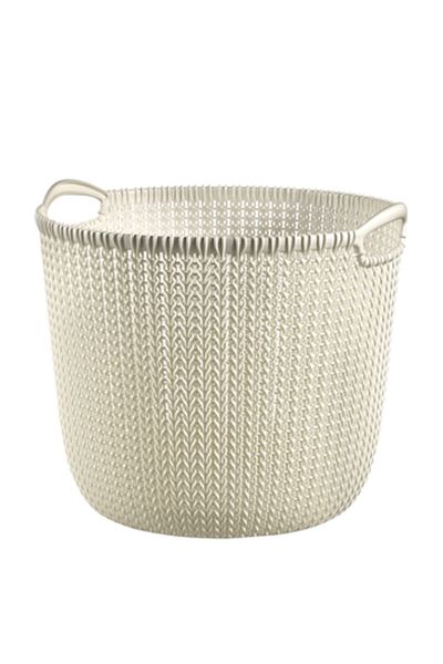 CURVER ,Knit,Large Round Basket,with 2 hand,30L,Off White Color