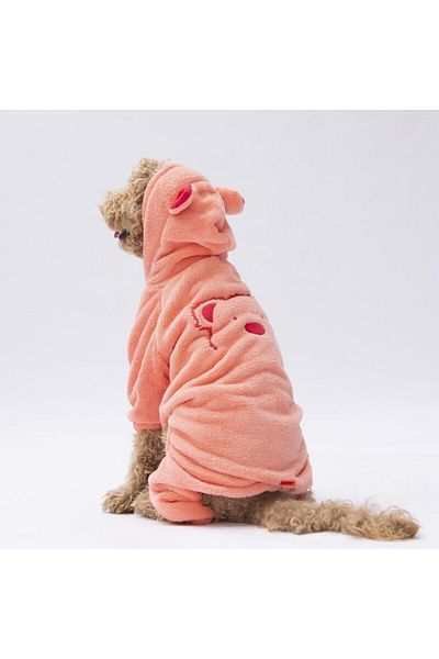 Pawstar Salmon Koala Medium and Large Breed Plush Jumpsuit Dog Jumpsuit Dog Outfit Cat Outfit