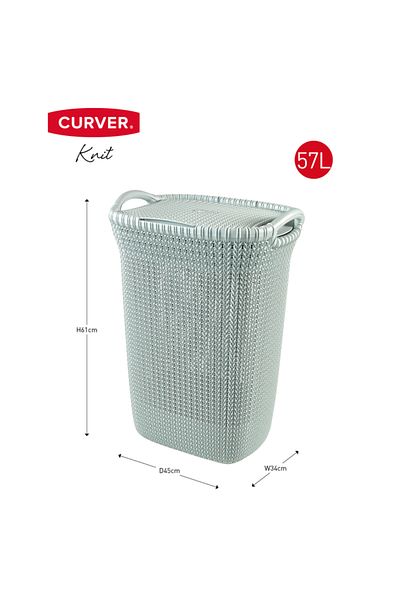 CURVER ,Knit,Laundry Basket,long,57L,Gray Color