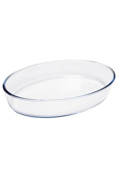 Termisil , Borosilicate Glass Oval Oven Ware, 2L,(Heat-Resistant) Glass, Suitable For All Stove.