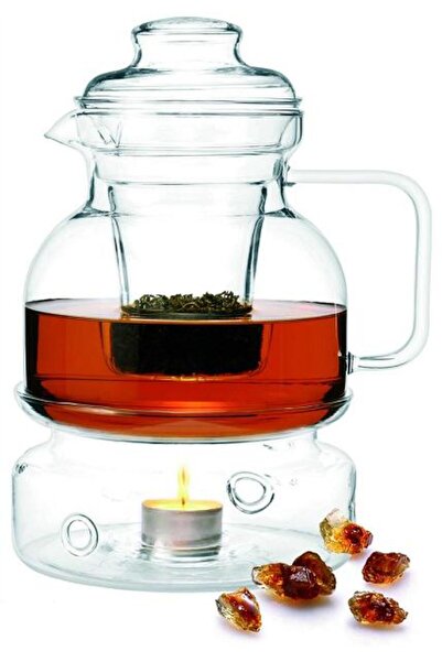 Termisil Borosilicate Glass Teapot,With Warming Base,strainer,Glass Lid,1.5L,...