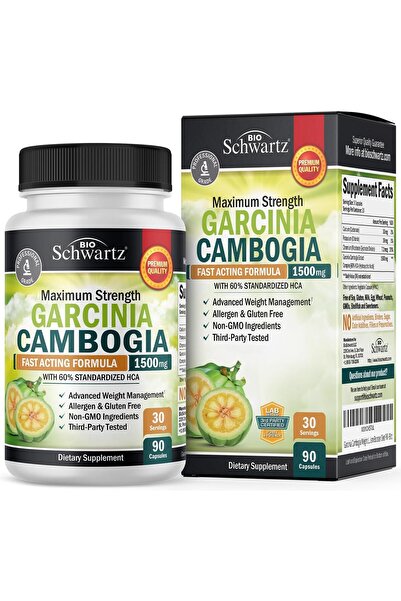 BioSchwartz Garcinia Cambogia 1500mg HCA - Appetite Suppressant & Fat Burner - 90 Capsules
