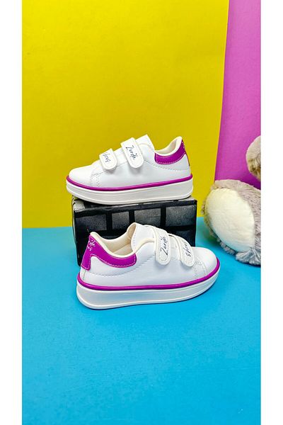 Nstil Zilnic Băieți Fete Pantofi sport alb mov Detaliu cu cusături cu velcro Talpă groasă Pantofi sport confortabili ușori 525pf