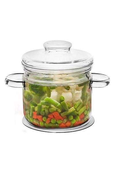 Termisil ,Cooking pot borosilicate glass,1,5L,with lid,and flame distributor,suitable all Stove kind.