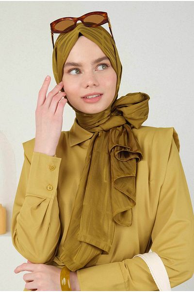 HEQA Oil Green Jou Pattern Jacquard Shawl