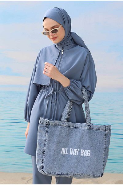 HEQA Blue Windbreaker Swimming Suit