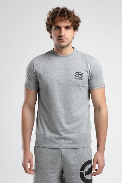 ECKO UNLTD Corinth Gray Crew Neck Printed Standard Fit Men Tshirt