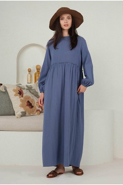 HEQA Rochie de muselină albastru
