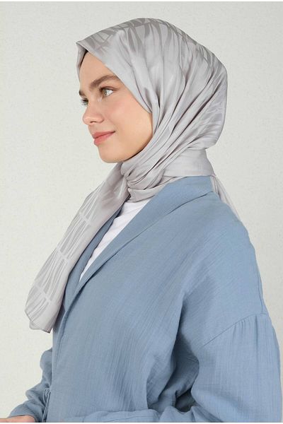 HEQA Şal jacquard cu model Jou gri