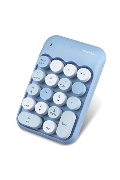 Genel Markalar Renkli Daktilo Tarzı Vintage Kablosuz Wıreless Numeric Keypad 18 Tuşlu Sayısal Klavye Numpad