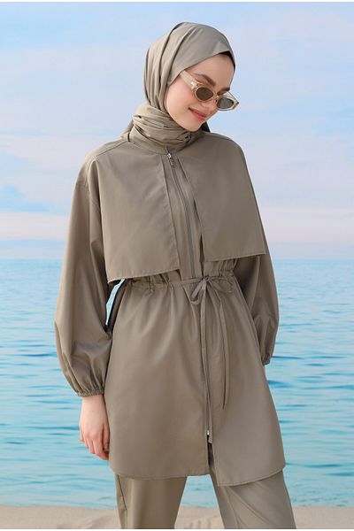 HEQA Costum de înot kaki deschis