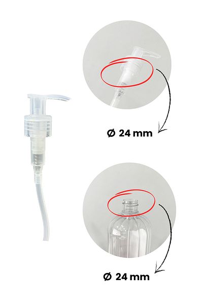 homence Clear 24mm Replacement Liquid Soap Pump - Pack of 2 (2 Pcs)
