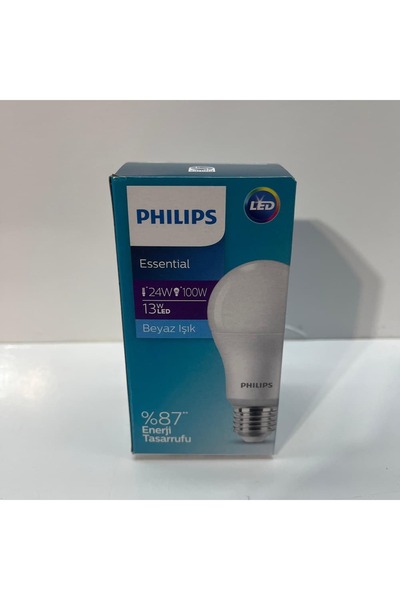 Philips Essential 13 W 6500K Beyaz Işık E27 LED Ampul 2 Adet