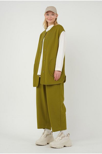 HEQA Pantaloni de trening cu balon verde acid