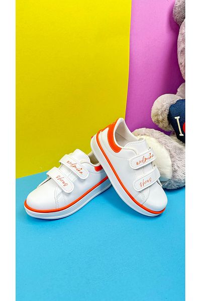 İmerShoes Ocazional Băieți Fete Copii Pantofi alb portocaliu Velcro Talpă groasă Pantofi sport ușori confortabili 525pf
