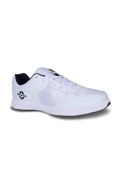 Nivia Hawks Running Shoes (WHITE, 9 UK/10 US/43 EU) | Breathable Mesh, Comfortable, Cushion