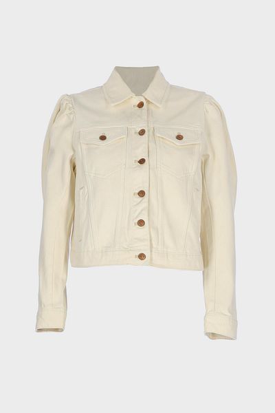 CROSS JEANS Ecru Slim Fit Women's Jeans Jacket - C 4538-237