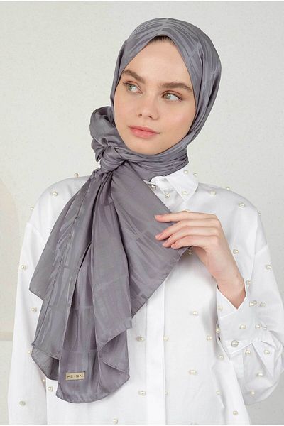 HEQA شال جو منقوش جاكار - ضباب