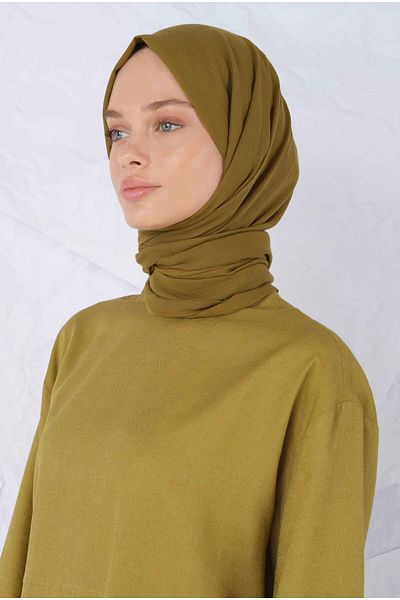 HEQA Oil Green Cotton Shawl