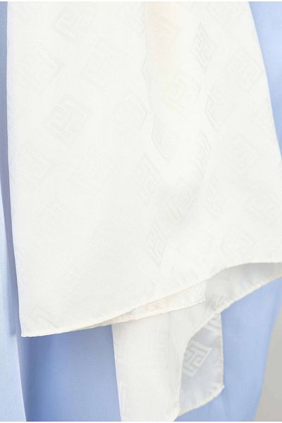HEQA Jacquard Patterned Logo Shawl Bone