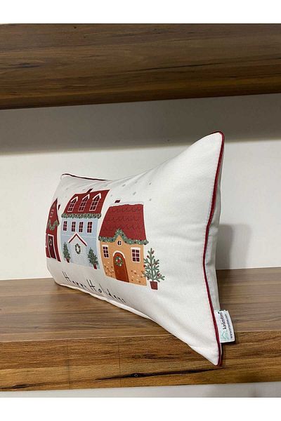 KIRLENTİM H1064 Digital Printed Double Sided Patterned Throw Pillow Cover with Piping Edges