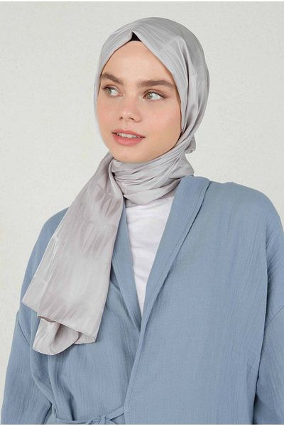 HEQA Şal jacquard cu model Jou gri