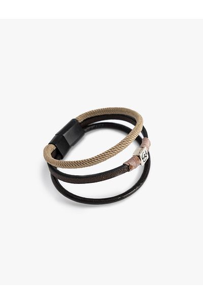 Koton 3-Row Bracelet with Metal Charm Detail