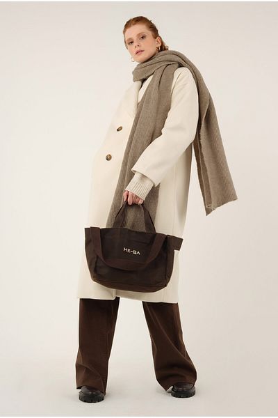 HEQA Plain Knit Scarf Light Mink