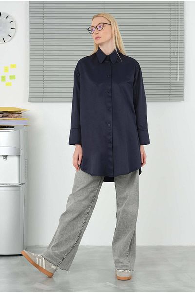 HEQA Cămașă Poplin Bleumarin - 90 cm Model Office