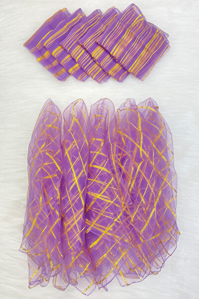 ZEYMERADE منديل هالاي ذهبي فضي كبير الحجم، أرجواني 5 قطع، العروس والعريس وحفلات الزفاف والحناء والختان والخطوبة والعروس