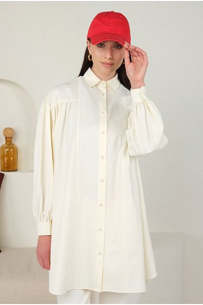 HEQA Drawstring Shirt Ecru from Robadan