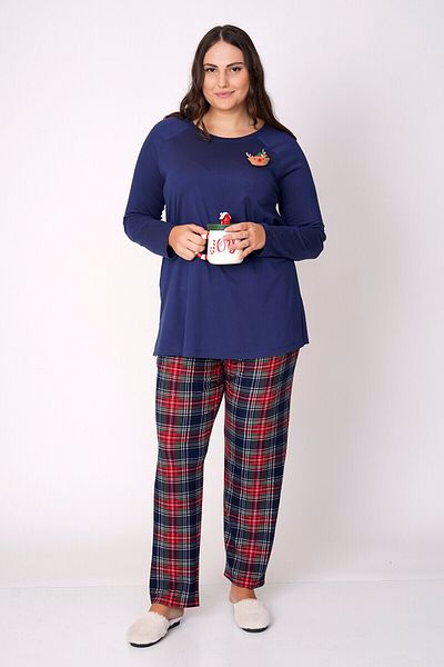 Büyük Moda Plaid Patterned Pajama Suit
