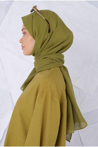 HEQA Pastel Pistachio Patterned Cotton Shawl