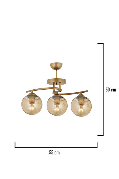 Apliqa Elite 3Lü Eskitme Bal Camlı Modern Mutfak Yatak odası Salon Avize