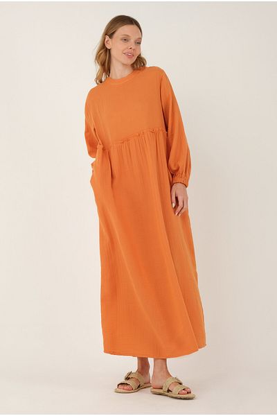 HEQA Rochie de muselina portocalie