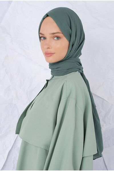 HEQA Dark Grass Cotton Shawl
