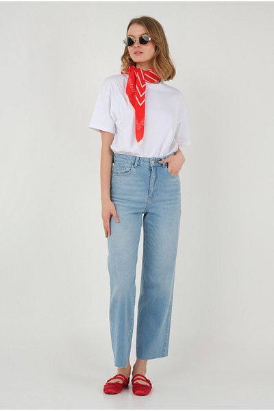 HEQA Midi Palazzo Jean Ice Blue