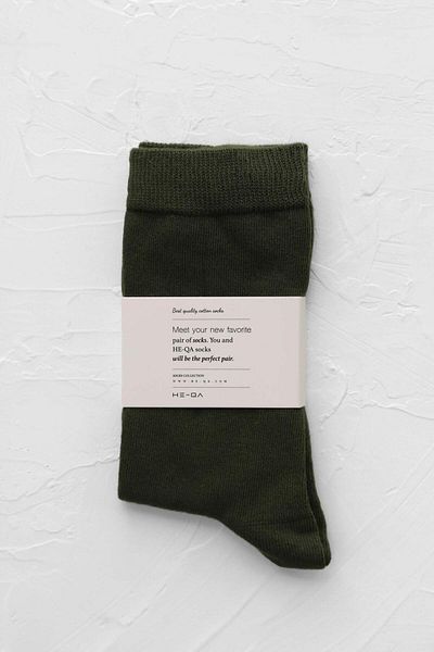 HEQA Plain Socks Army Green