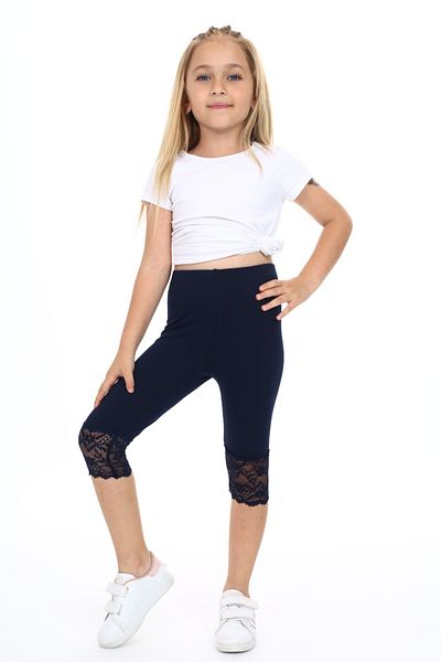 Toontoy Girl's Capri with Lace Detail