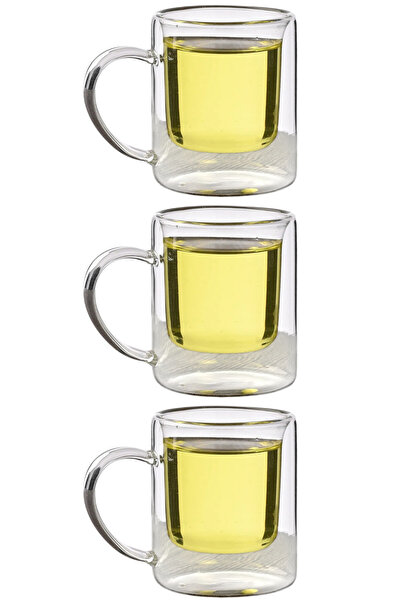 Atlas Mutfak كوب زجاجي مزدوج الجدار من البوروسيليكات للاتيه والقهوة المفلترة ...