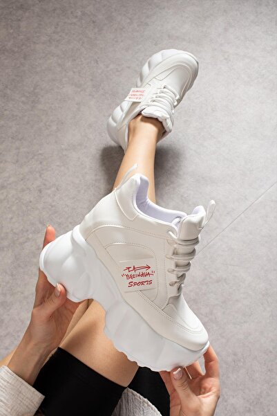 Modanizm Siennax White Wedge Heeled Sports Shoes