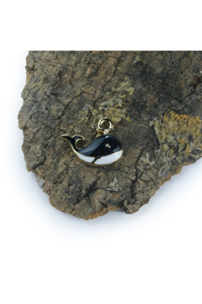 Kanguroom المعدن الأصفر الحوت الأسود قلادة المجوهرات والاكسسوارات