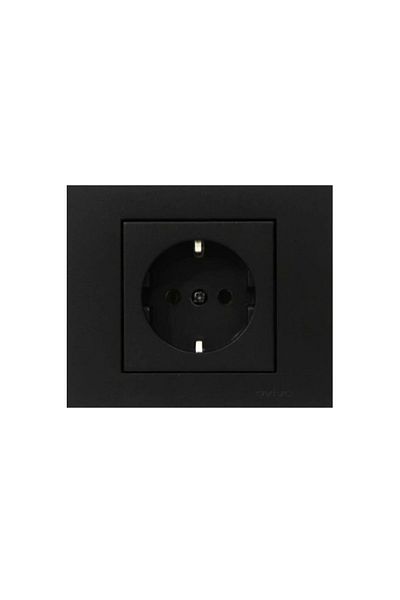 Tenda Ovivo Grano Black Grounded Socket