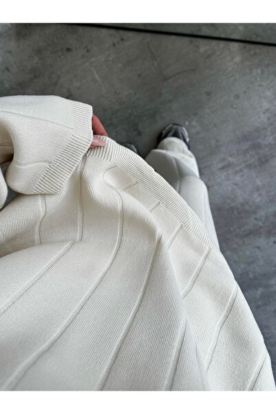 My Blog Bézs Freya póló nyakú bordás kötöttáru szett - 5022